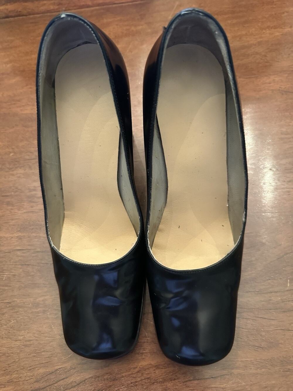 Vintage Prada Womens Square Toe Slip On Heels Black Size EUR 38